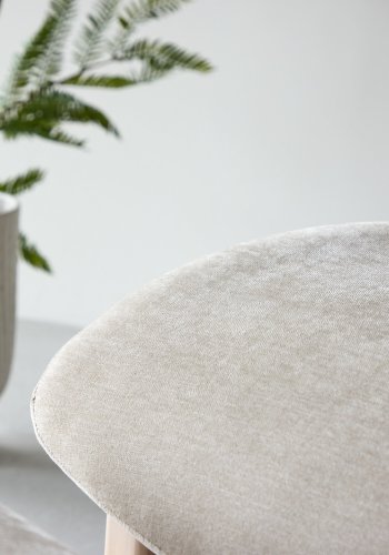 VENTURE HOME Rile Lnestol + Fodskammel - Hvidvasket/Beige