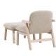 VENTURE HOME Rile Lnestol + Fodskammel - Hvidvasket/Beige
