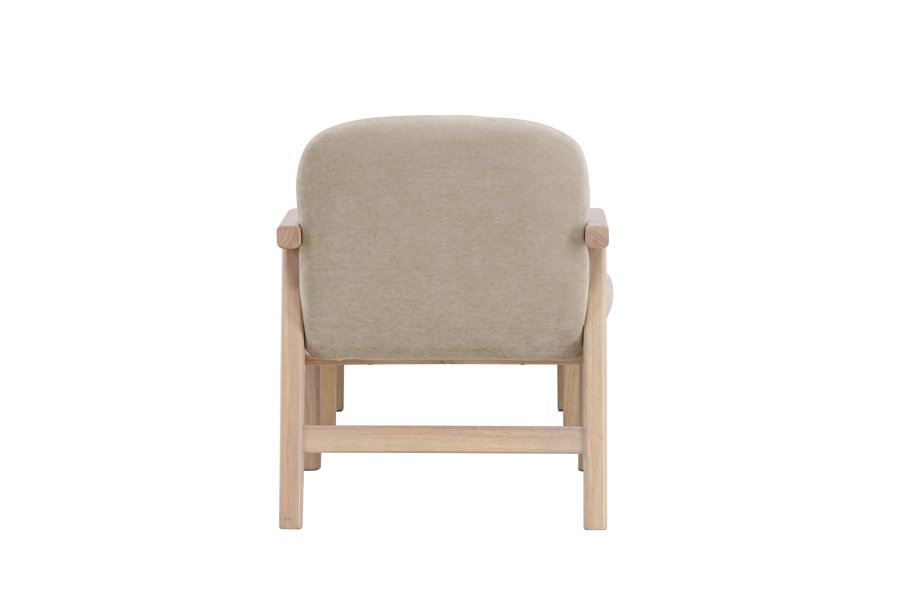 VENTURE HOME Rile Lnestol + Fodskammel - Hvidvasket/Beige