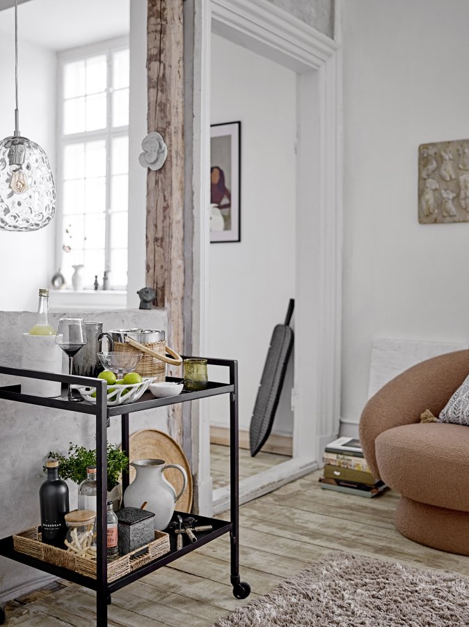 BLOOMINGVILLE Baele loftlampe, rund - klar glas og jern (H:34)