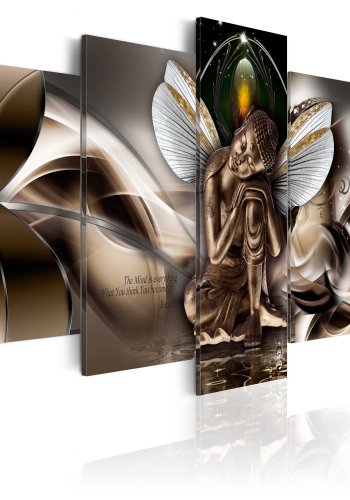 ARTGEIST billede trykt p lrred - Winged Buddha, 5-delt - Flere strrelser