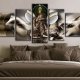 ARTGEIST billede trykt p lrred - Winged Buddha, 5-delt - Flere strrelser