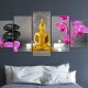 ARTGEIST billede trykt p lrred - Zen: golden Buddha, 5-delt - Flere strrelser