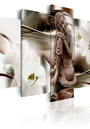 ARTGEIST billede trykt p lrred - Pensive Buddha, 5-delt - Flere strrelser