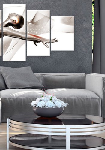 ARTGEIST billede trykt p lrred - Gold dance: She, 5-delt - Flere strrelser