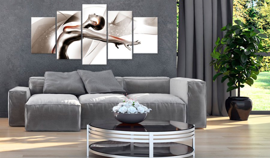 ARTGEIST billede trykt p lrred - Gold dance: She, 5-delt - Flere strrelser