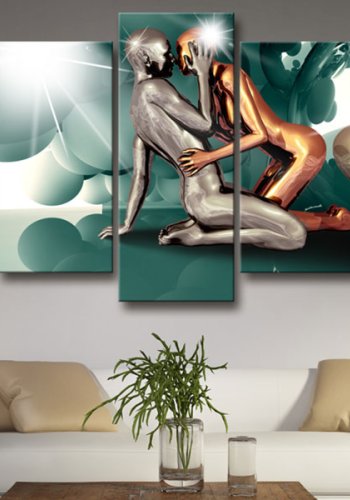 ARTGEIST billede trykt p lrred - Azure Love, 5-delt - Flere strrelser