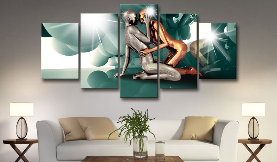 ARTGEIST billede trykt p lrred - Azure Love, 5-delt - Flere strrelser