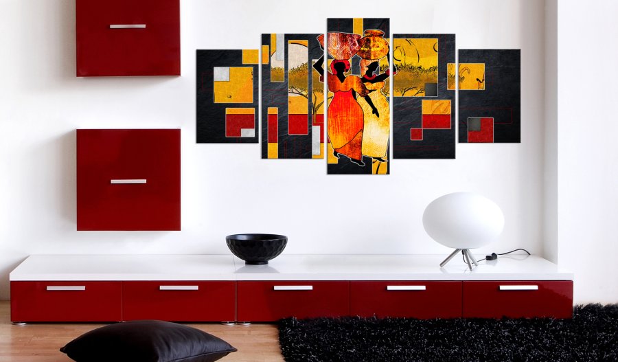 ARTGEIST billede trykt p lrred - Desert Walk, 5-delt - Flere strrelser