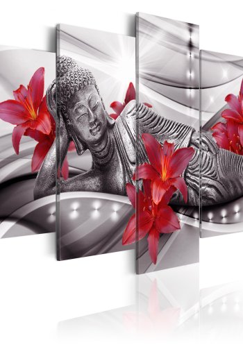 ARTGEIST billede trykt p lrred - Relaxing Buddha, 5-delt - Flere strrelser 