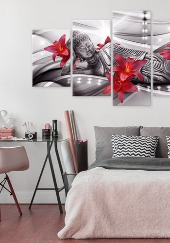 ARTGEIST billede trykt p lrred - Relaxing Buddha, 5-delt - Flere strrelser 