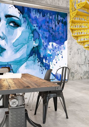 ARTGEIST Fototapet - Blue Lady, kvinde i blt (flere strrelser)