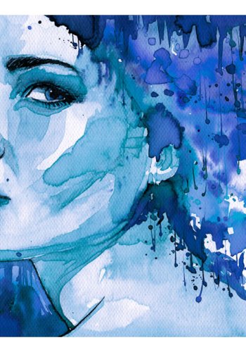 ARTGEIST Fototapet - Blue Lady, kvinde i blt (flere strrelser)