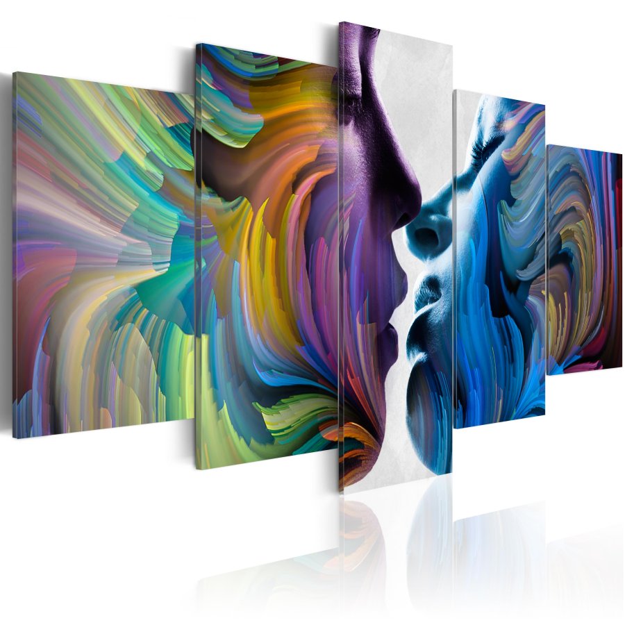 ARTGEIST billede trykt p lrred - Kiss of Colours, 5-delt - Flere strrelser