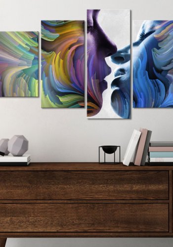 ARTGEIST billede trykt p lrred - Kiss of Colours, 5-delt - Flere strrelser