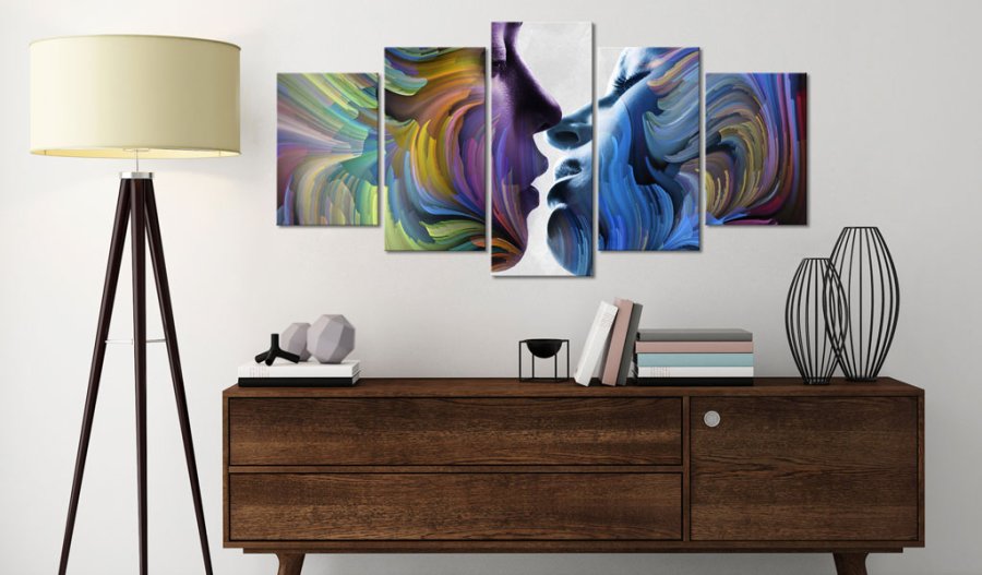 ARTGEIST billede trykt p lrred - Kiss of Colours, 5-delt - Flere strrelser