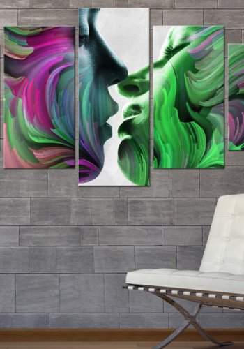 ARTGEIST billede trykt p lrred - Colours of Love, 5-delt - Flere strrelser