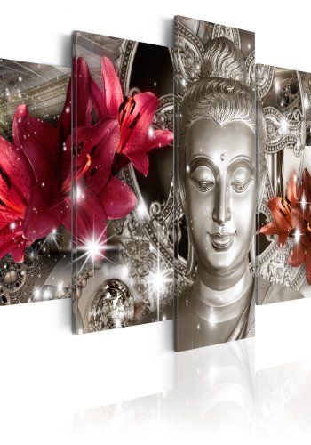 ARTGEIST billede trykt p lrred - Silver Contemplation, 5-delt - Flere strrelser