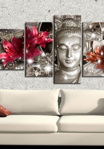 ARTGEIST billede trykt p lrred - Silver Contemplation, 5-delt - Flere strrelser