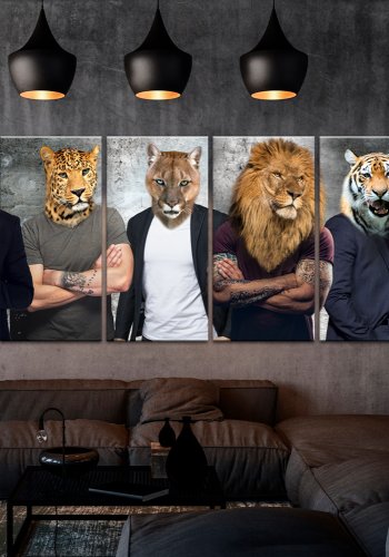 ARTGEIST billede trykt p lrred - Different Faces, 5-delt - Flere strrelser