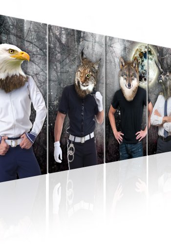 ARTGEIST billede trykt p lrred - Animal Faces, 5-delt - Flere strrelser