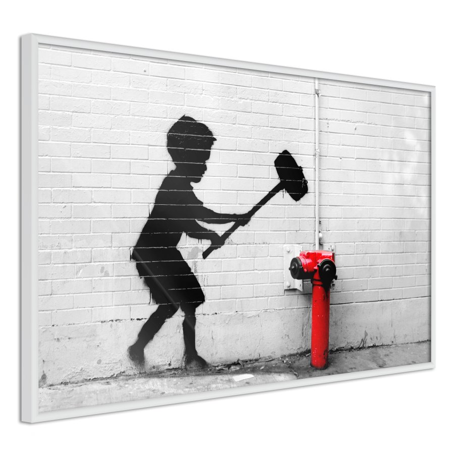ARTGEIST Plakat med ramme - Banksy: Hammer Boy