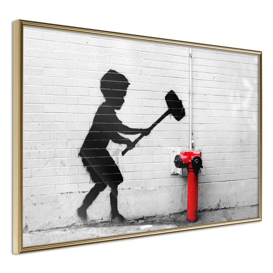 ARTGEIST Plakat med ramme - Banksy: Hammer Boy