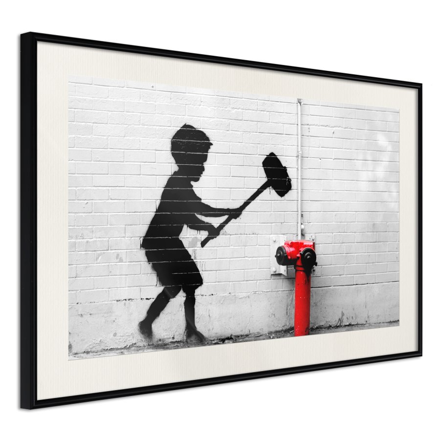 ARTGEIST Plakat med ramme - Banksy: Hammer Boy