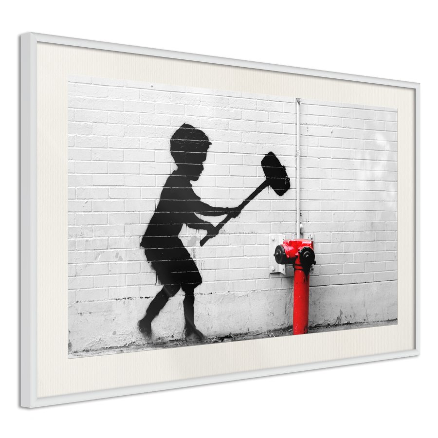 ARTGEIST Plakat med ramme - Banksy: Hammer Boy