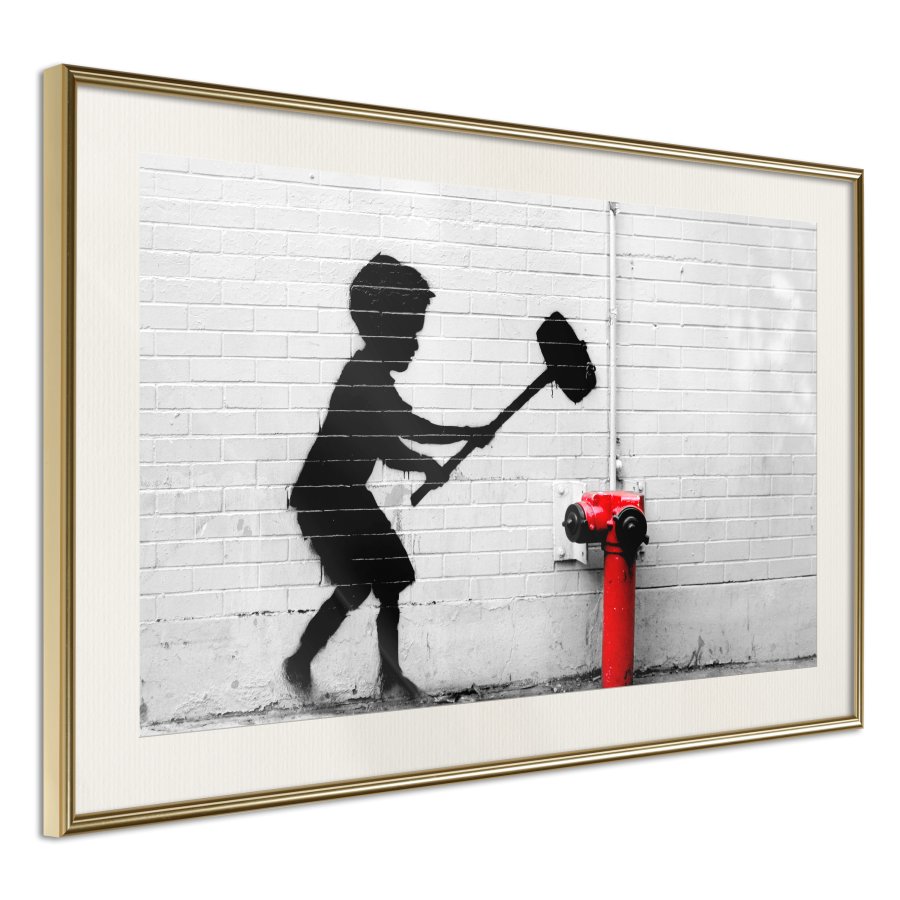 ARTGEIST Plakat med ramme - Banksy: Hammer Boy