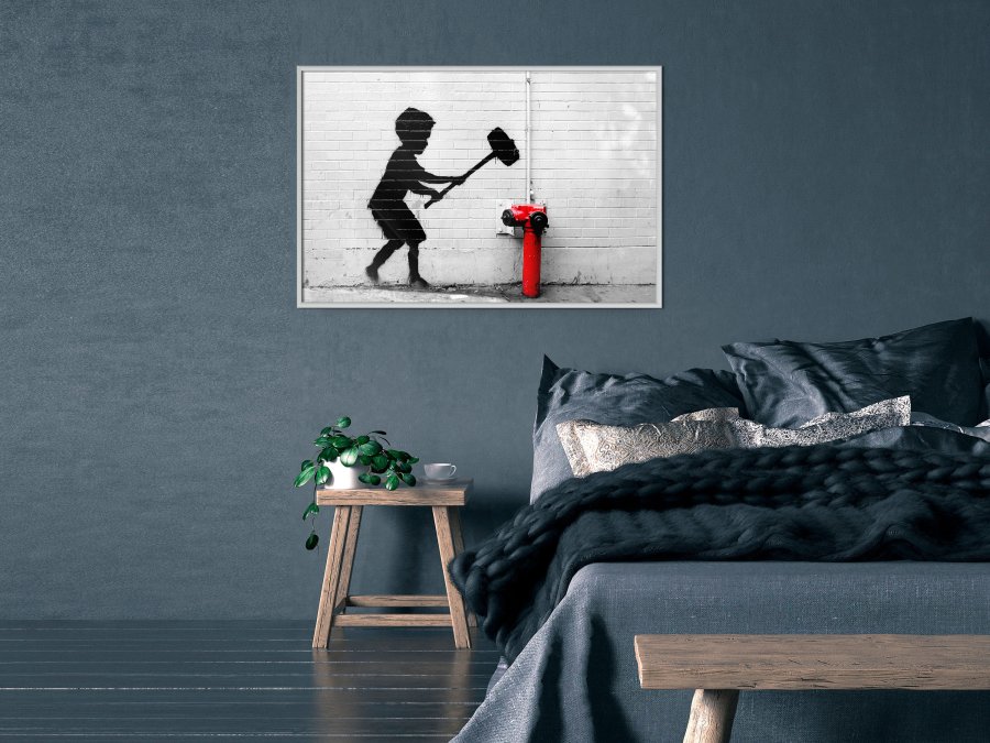 ARTGEIST Plakat med ramme - Banksy: Hammer Boy