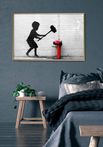 ARTGEIST Plakat med ramme - Banksy: Hammer Boy
