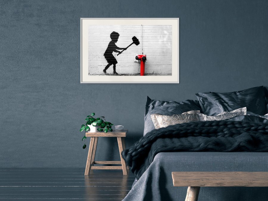 ARTGEIST Plakat med ramme - Banksy: Hammer Boy