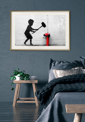 ARTGEIST Plakat med ramme - Banksy: Hammer Boy