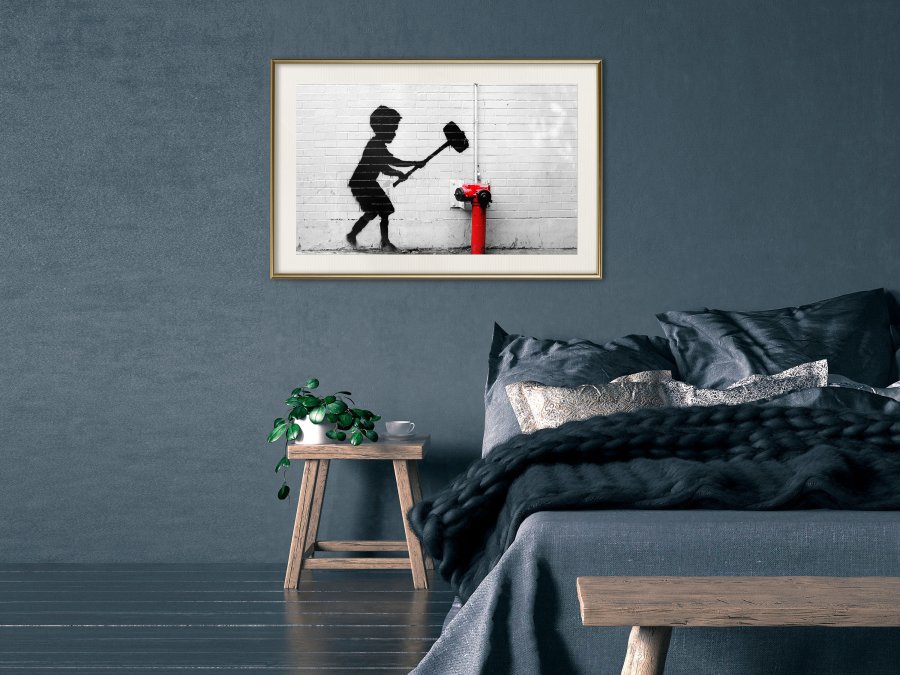 ARTGEIST Plakat med ramme - Banksy: Hammer Boy