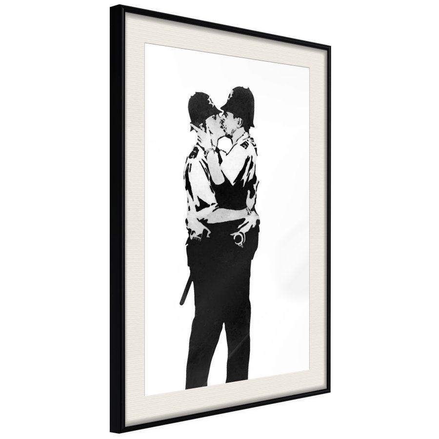ARTGEIST Plakat med ramme - Banksy: Kissing Coppers I
