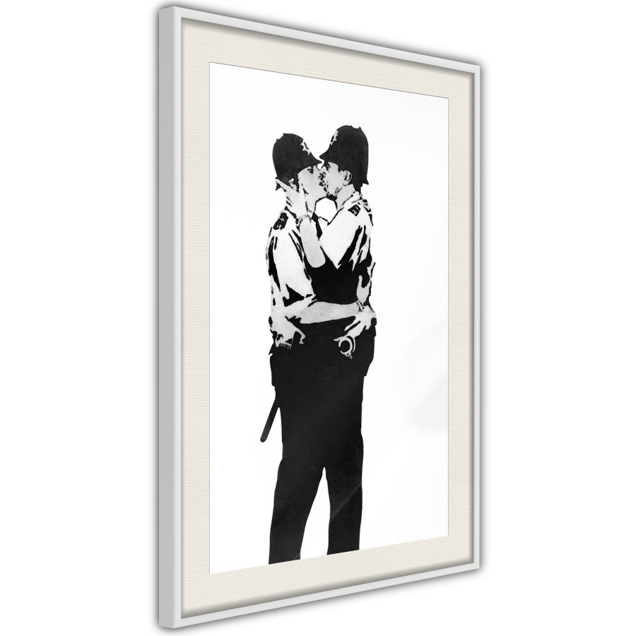ARTGEIST Plakat med ramme - Banksy: Kissing Coppers I