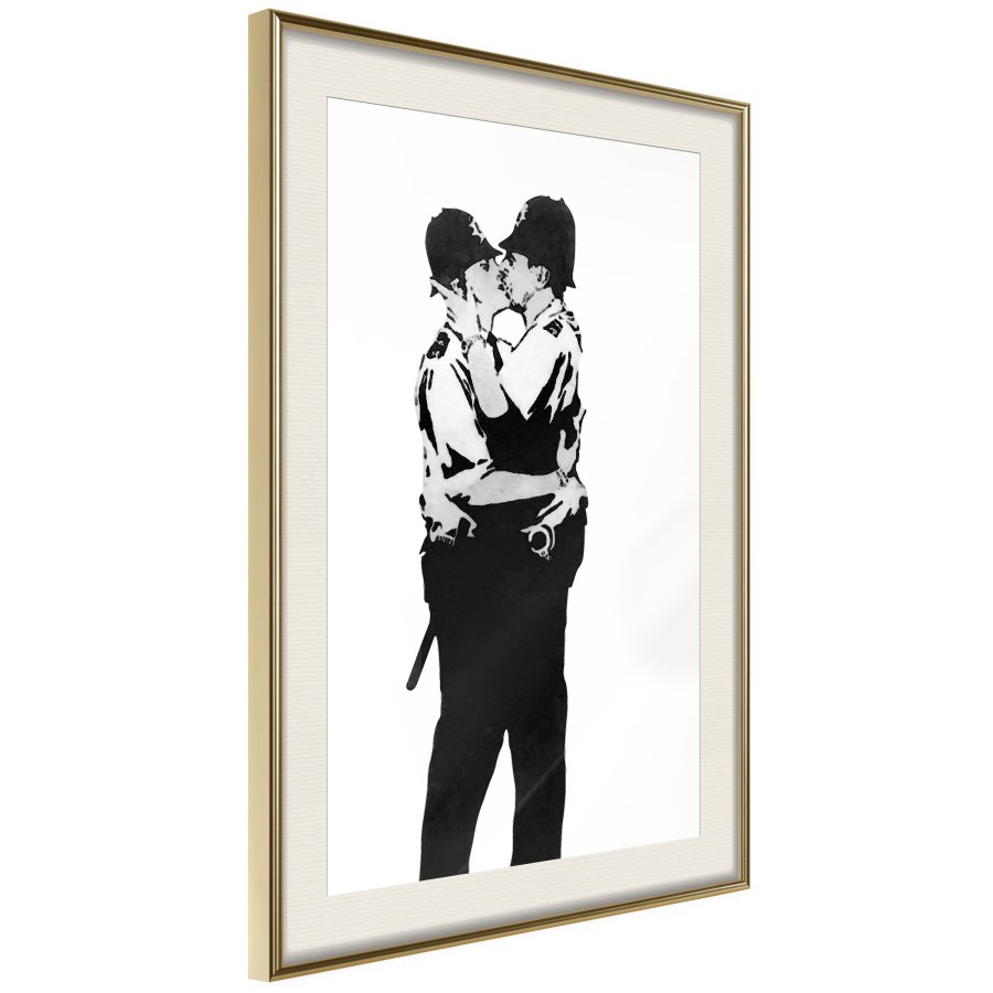 ARTGEIST Plakat med ramme - Banksy: Kissing Coppers I