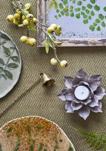 CREATIVE COLLECTION Eira Fyrfadsstage, Brun, Stentj