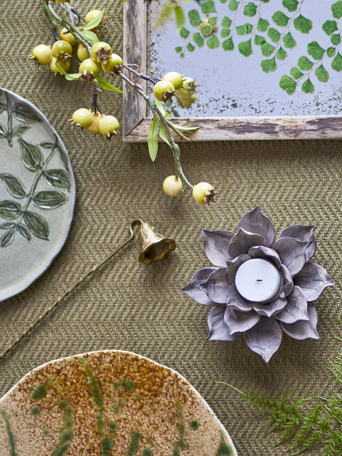 CREATIVE COLLECTION Eira Fyrfadsstage, Brun, Stentj