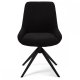 Helena spisebordsstol, m. drejefunktion - sort polyester stof og sort metal