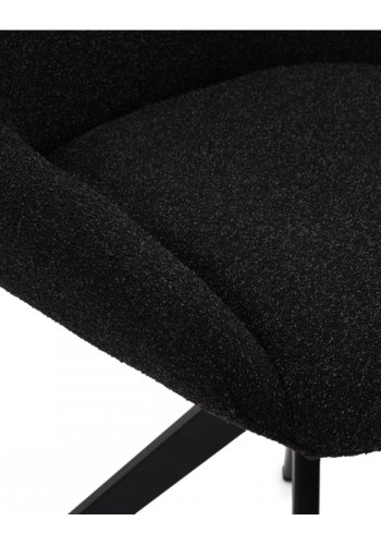 Helena spisebordsstol, m. drejefunktion - sort polyester stof og sort metal