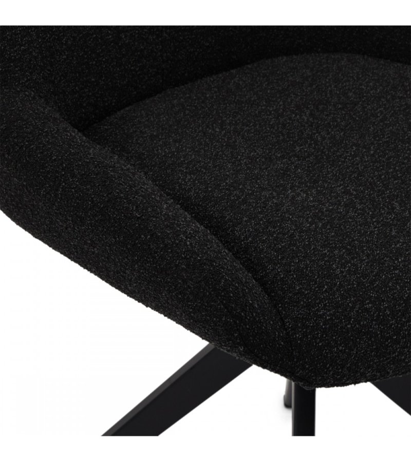 Helena spisebordsstol, m. drejefunktion - sort polyester stof og sort metal