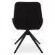 Helena spisebordsstol, m. drejefunktion - sort polyester stof og sort metal