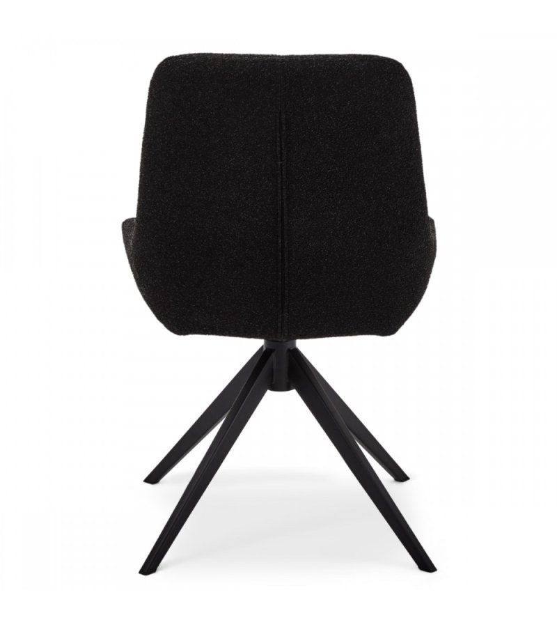 Helena spisebordsstol, m. drejefunktion - sort polyester stof og sort metal