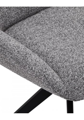 Helena spisebordsstol, m. drejefunktion - gr polyester stof og sort metal