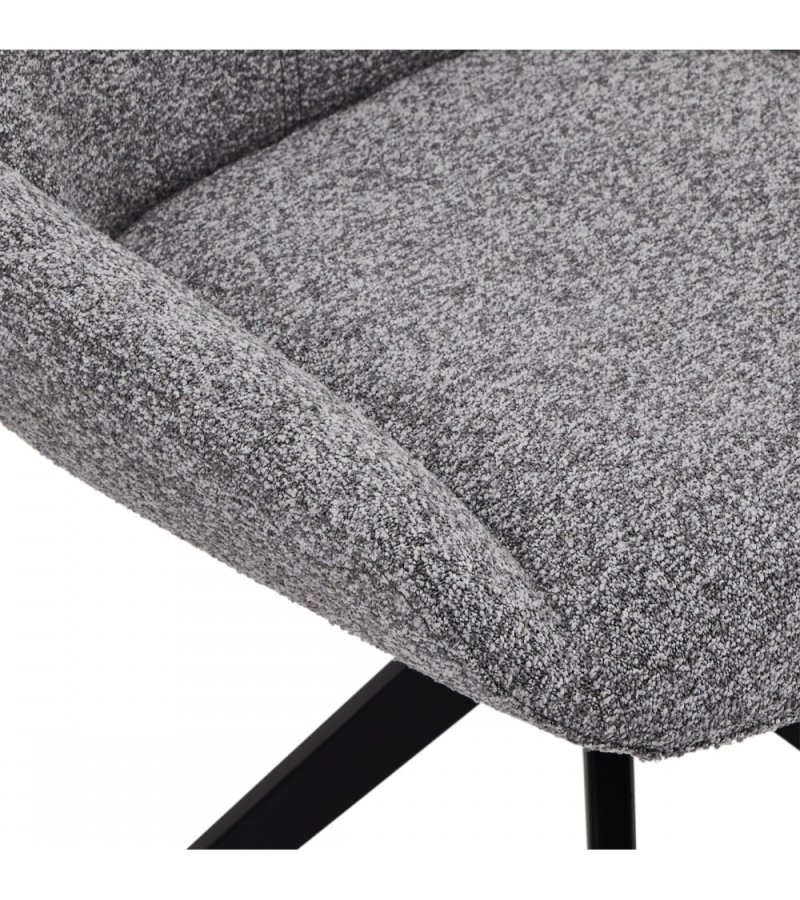 Helena spisebordsstol, m. drejefunktion - gr polyester stof og sort metal