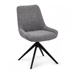 Helena spisebordsstol, m. drejefunktion - gr polyester stof og sort metal