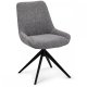 Helena spisebordsstol, m. drejefunktion - gr polyester stof og sort metal