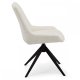 Helena spisebordsstol, m. drejefunktion - hvid polyester stof og sort metal